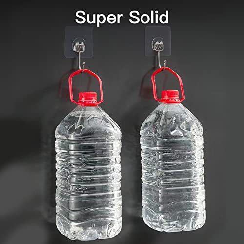 Heavy-Duty Adhesive Wall Hooks - 10 Pack Clear Traceless Hangers