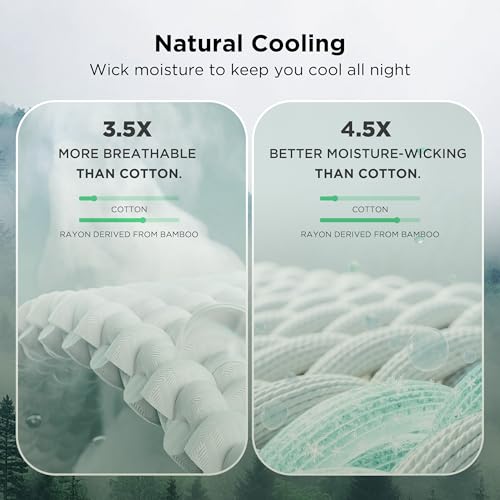 Bedsure Cooling Waffle Queen Blanket - Lightweight Bamboo Cotton Throw