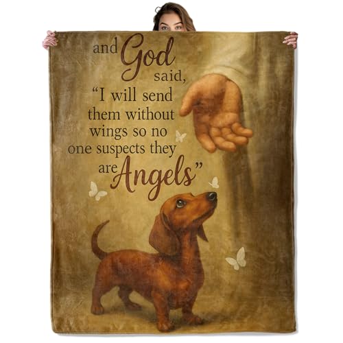POCEZO Dachshund 60x80 Inch Flannel Throw Blanket – Lightweight Cozy Sofa Bed Decor