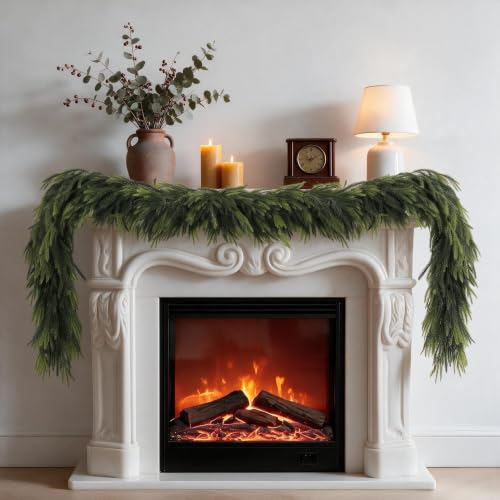 KIZORA 1PC 6FT Gradient Faux Norfolk Pine Garland for Christmas Decor