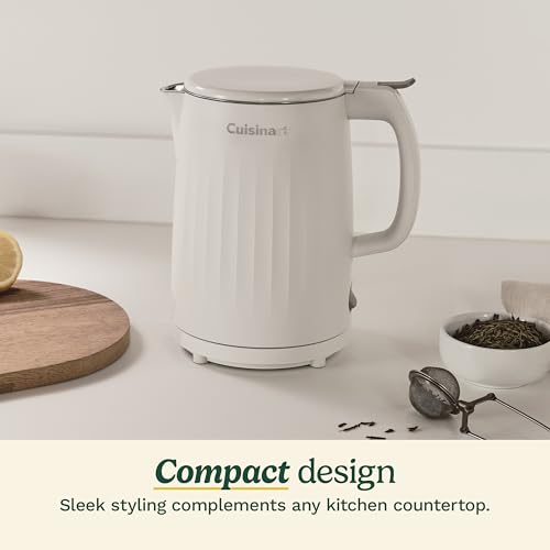 1-Liter Electric Tea Kettle, Stainless Steel Double Wall Hot Water Boiler