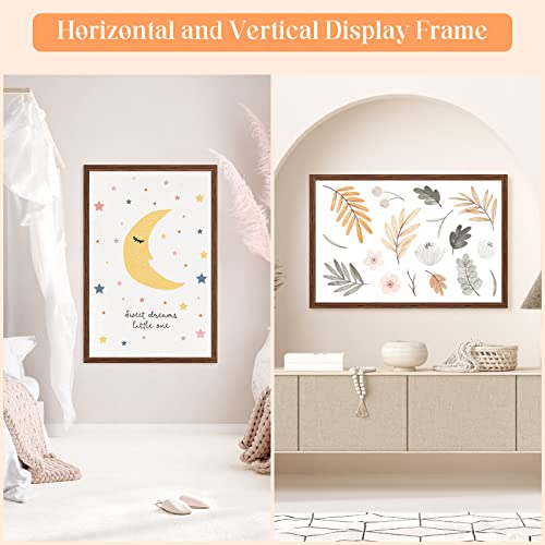 20x30 Solid Wood Picture Frame - Rustic Brown Poster Frame with HD Plexiglass