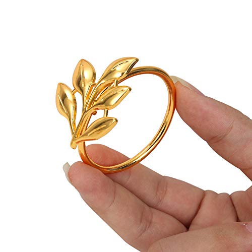 KPOSIYA Ye Zi-Gold 200 Leaf Napkin Rings Set - Napkin Holder
