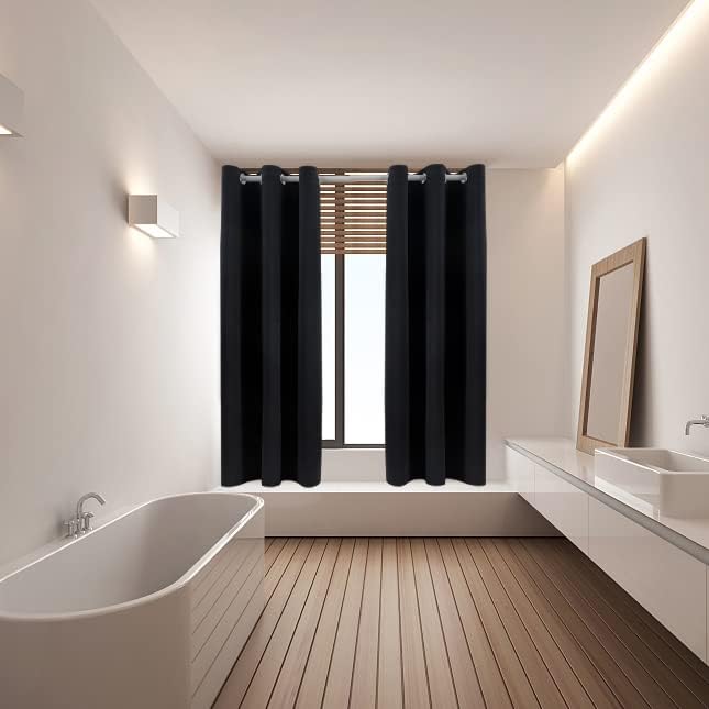 Pickluc Blackout Curtains - Light Blocking Thermal Insulated Drapes, 42" x 54", Black, 2 Panels