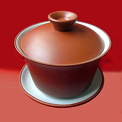 Yixing Red & White Gaiwan Kungfu Tea Bowl 130ml Ceramic Tea Set – Traditional Chinese Tea Cup