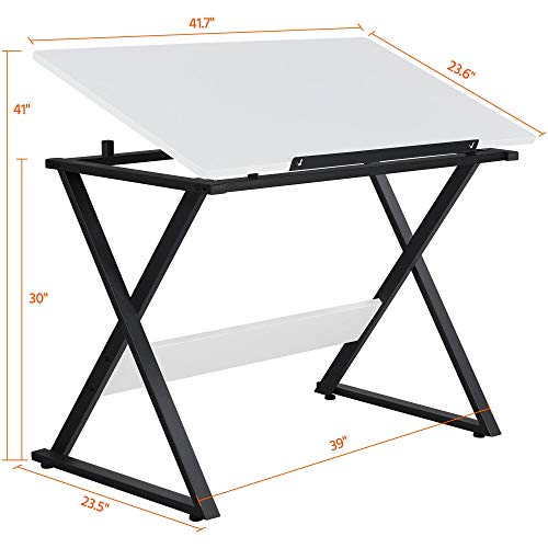 Adjustable Drafting Table with Tiltable Top – Art & Craft Work Station