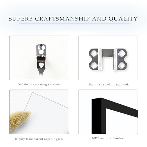 Black 8x10 Picture Frame - MDF Wood Frame for Wall & Tabletop Display