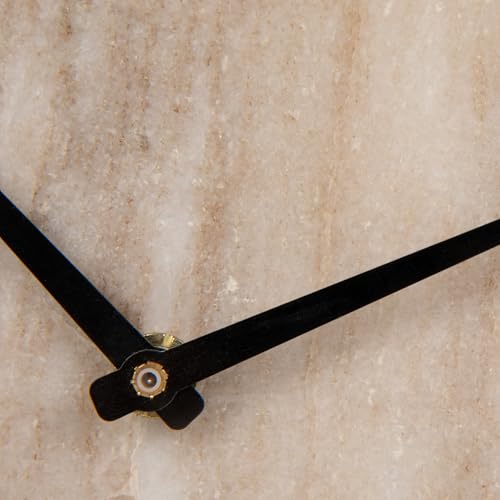 Half Moon Marble Mantel Clock - Beige Modern Table Clock 10-Inch