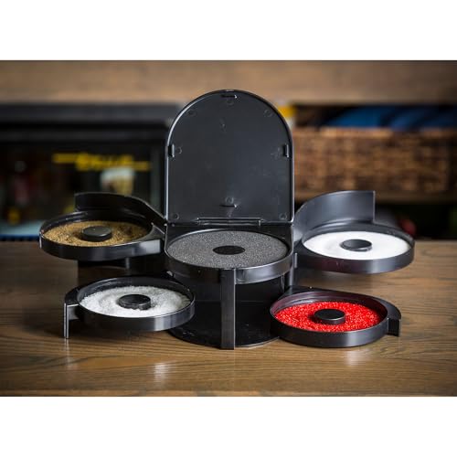 Tablecraft Glass Rimming Station 2.3 with 5 Swing-Out Trays - Black, 18.5"