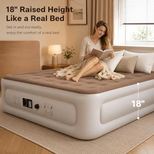 Queen Air Mattress with Built-in Pump - 18" Inflatable Bed