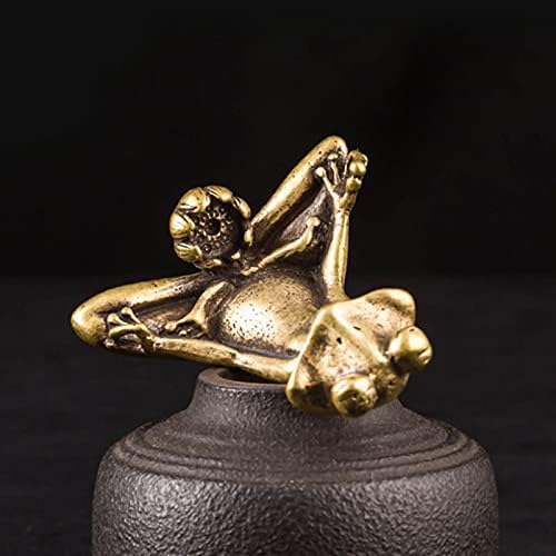 Acxico Solid Brass Frog Figurine - Charming Small Frog Statue for Home Decor | Unique Animal Ornament