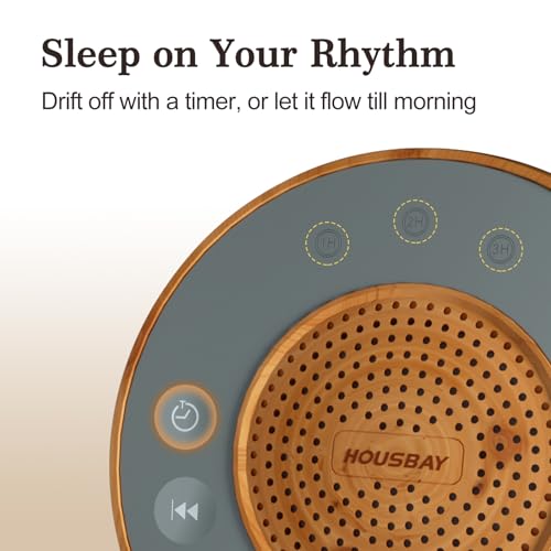 White Noise Machine with 31 Soothing Sounds and Auto-Off Timer - Wood Grain