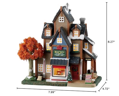 Merry Maple Leaf Lighted Village Building with LED Lighting