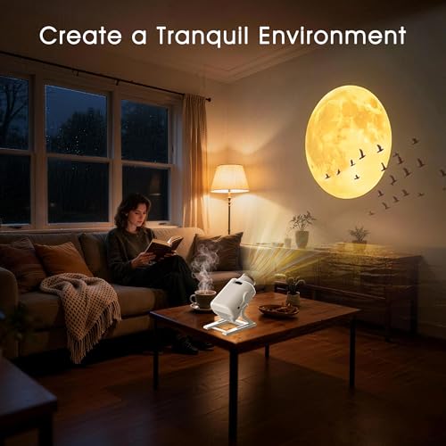 AIRIVO White 3D Galaxy Star Projector with Bluetooth Speaker & Auto-Off Timer