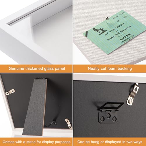 8x8 Shadow Box Frame with Glass Display Case for Keepsakes and Photos