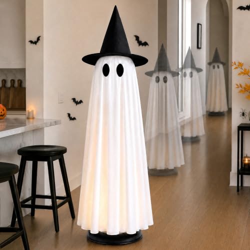 46.5" Lighted Animated Floating Ghost - Touch & Sound Activated Decor