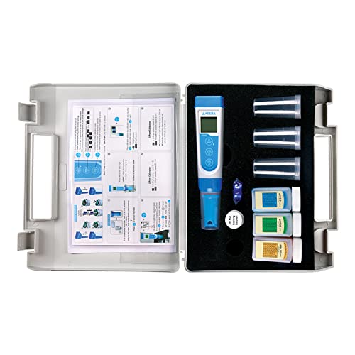 Waterproof pH Pocket Tester Kit with Replaceable Probe and LCD Display