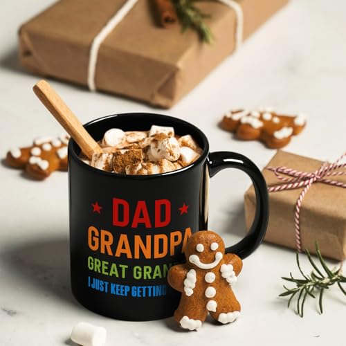 Maustic Great Grandpa Mug Black 11oz - Christmas Birthday Gift for Grandpas