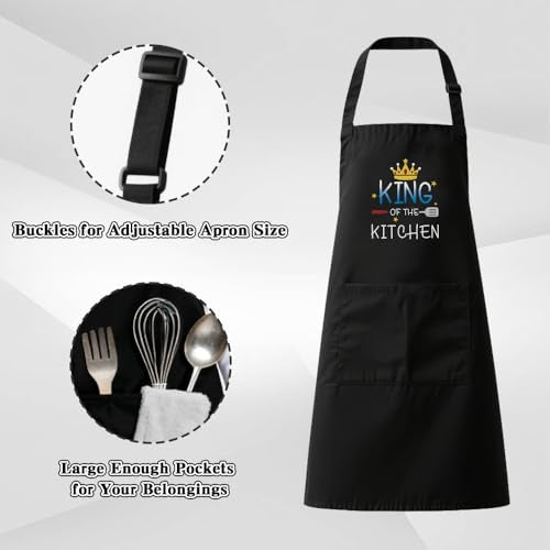 Crahalen Men's Funny Cooking Apron - Kitchen & Grilling Apron for Parents, Grandparents, Husband