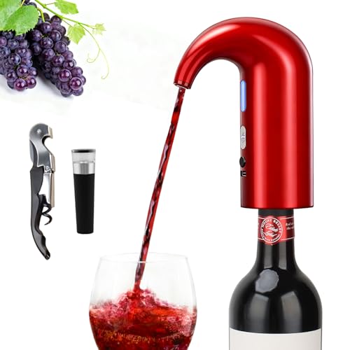 Yoocylii Burgundy Electric Wine Aerator Dispenser – 200ml Auto Pour with LED Display