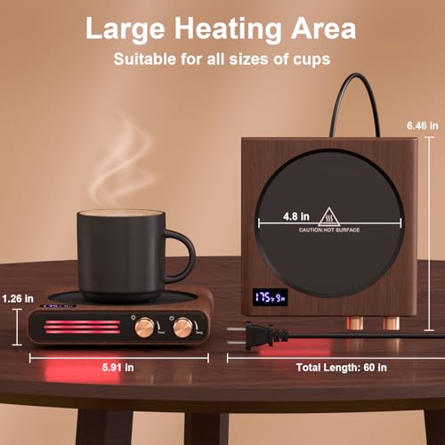 CEROBEAR Vintage Radio Style Coffee Mug Warmer 50W Desk Cup Heater