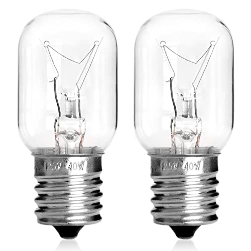 Microwave Light Bulb 125V 40W E17 Base, 2-Pack Replacement for Range Hoods