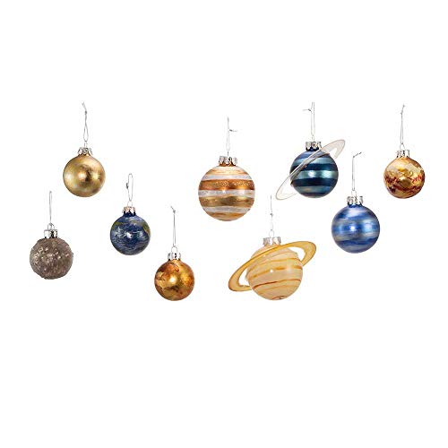 Kurt Adler 50-70mm Noble Gems Solar System Planet Ornaments 9-Piece Set