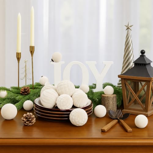Velvet Christmas Ornaments Set 36pcs Beig e Mixed Flocked Balls Shatterproof for Tree Holiday Decor