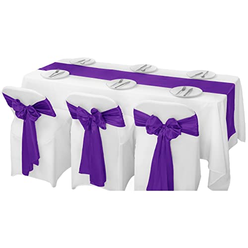 6-Pack Satin Table Runners 12 x 108 Inches for Weddings and Parties