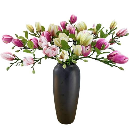 Cosybeau 9Pcs Magnolia Artificial Flower Branch Stems – Mixed Magnolia for Christmas Decor (variation: Magnolia Mixed 9)