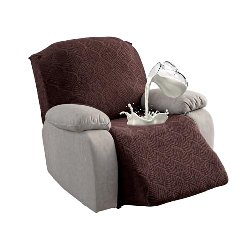 100% Waterproof Recliner Chair Cover - Stretch Washable Slipcover for Pets and Kids (Chocolate, 1 Seater)