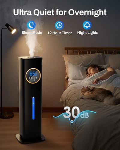 Large Room Cool Mist Humidifier 8L Top Fill with Essential Oil Tray