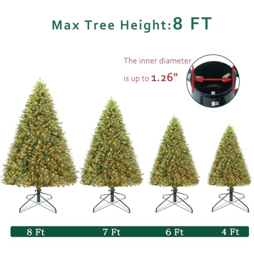 Folding Metal Christmas Tree Stand - 19.7 Inch Base for 8ft Trees