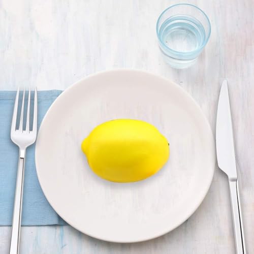 12PCS Large Artificial Lemons - 3.7" Faux Fruit for Decor