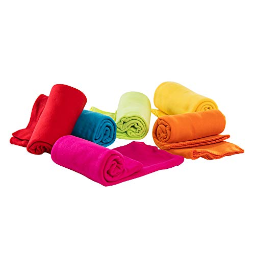 CAI TENG Multicolor Pack of 6 Lightweight Fleece Throw Blankets - 50x60 inch