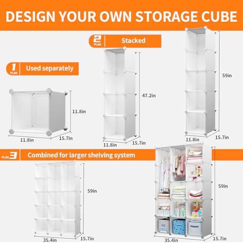 Modular Baby Wardrobe Closet - 15-Cube Portable Children's Storage Organizer