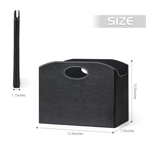 Foldable PU Leather Magazine Rack - Decorative Floor Book Storage Organizer