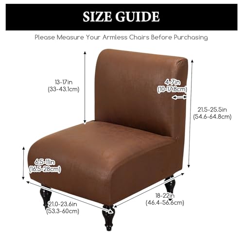 Armless Accent Chair Cover - Stretch Spandex Slipcover Protector