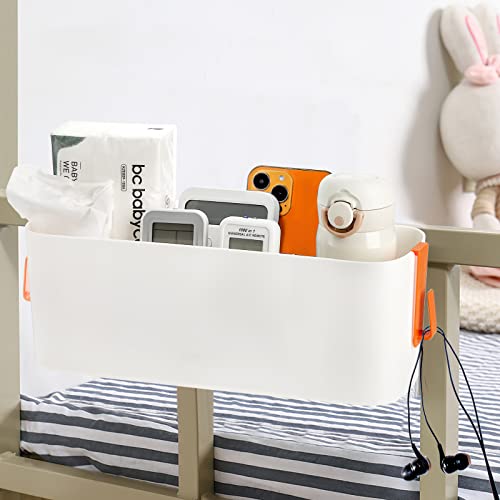 2-Pack Bedside Caddy Organizer, Plastic Hanging Storage Shelf for Bunk Beds