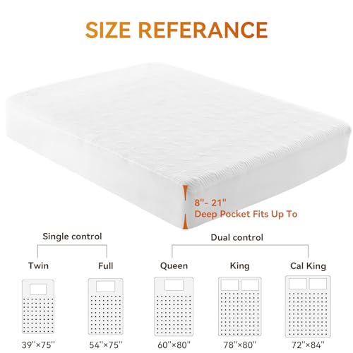 Guohaoi Electric Heated Mattress Pad Twin 39x75 with 6 Heat Settings & Timer