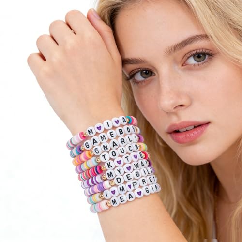 FMSAO 10-Pack Korea-Inspired Beaded Bracelets for Women, Fashion Jewelry