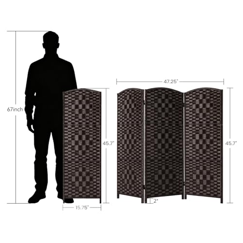 3-Panel Short Room Divider, 4FT Foldable Privacy Screen for Desk or Home