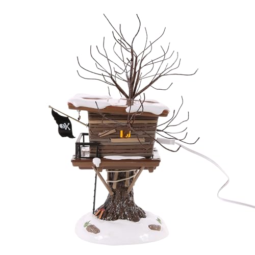 Light Up Snow Village Tree House Building - 10.4-Inch Holiday Decor