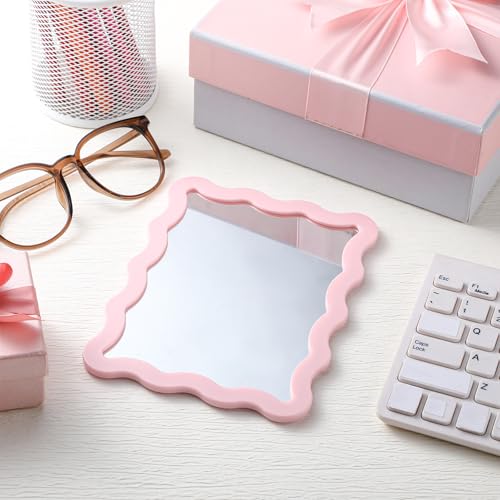Leinuosen 1 Pcs Magnetic Locker Mirror 5"x7" Real Glass,Pink
