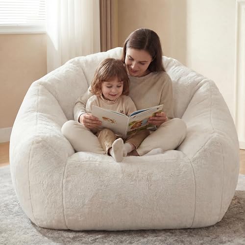 Oversized Memory Foam Bean Bag Chair with Armrests - 48.5 Inch Floor Lounger