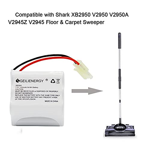 7.2V 1200mAh Ni-MH Replacement Battery for Cordless Floor Sweepers