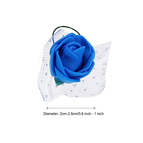 Bright Blue Artificial Rose Flower Heads Pack of 144 - 0.8 to 1 Inch Faux Flowers for DIY Wedding & Party Decor