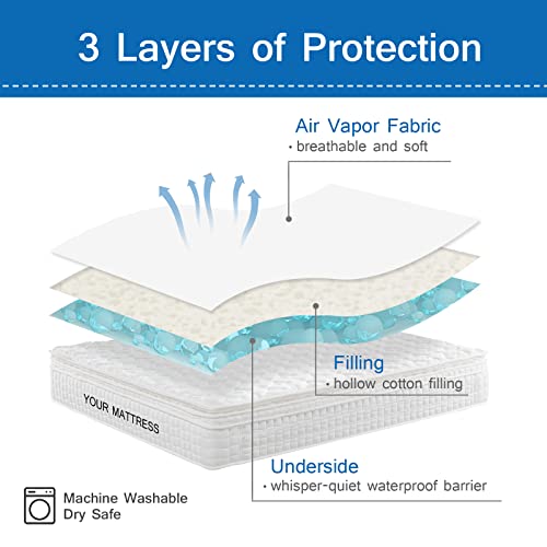 Waterproof Full XL Mattress Pad Protector Cover - Deep Pocket