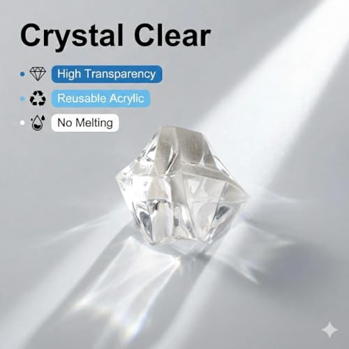 Clear Acrylic Fake Ice Rocks for Vase Filler & Table Scatter - 160 Pack