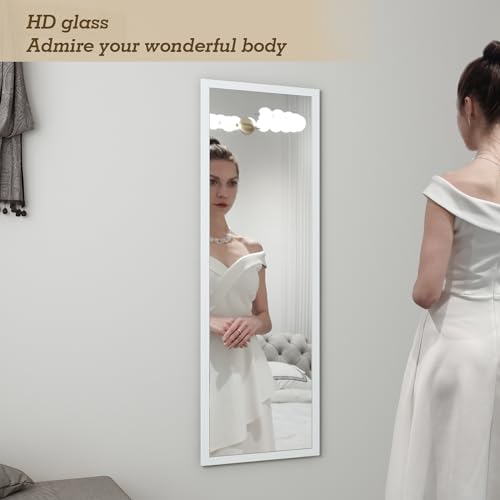 Full Length Mirror 48x16 Inch Over-the-Door or Wall Mounted Body Mirror